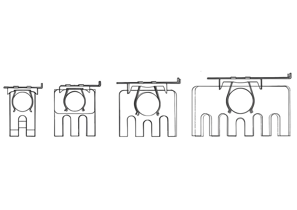 Paire de supports réglables pour tablette radiateur largeur 16 à 26 cm.